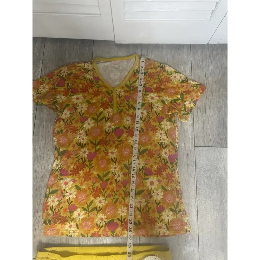 NWT Little Sleepies Sunny Garden Bamboo Pajama Set Women Pants Large Top Medium